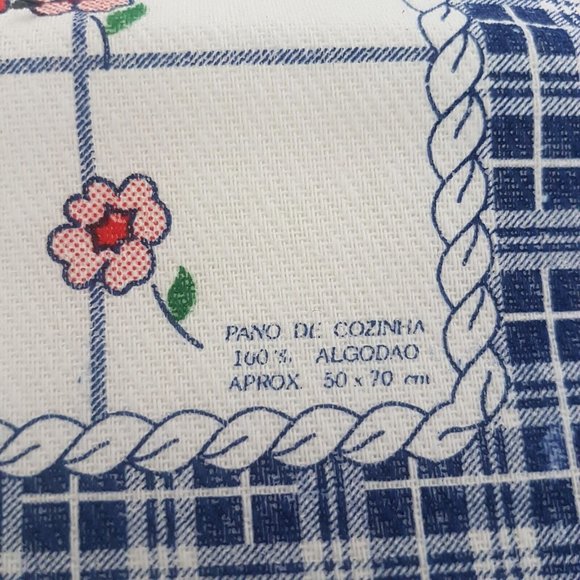 Portugal Colorful Tea Towel Kitchen Rooster 100% Cotton Birds Flowers Souvenir - Picture 5 of 9